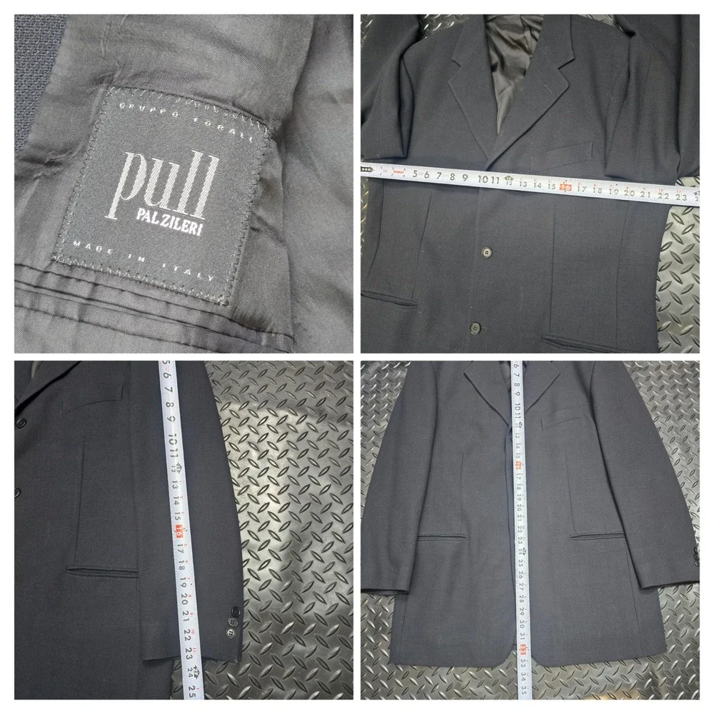 Pal Zileri Pull Mens 44R Blazer IT 54 Wool Blend 3 Button Sport Coat Black Italy